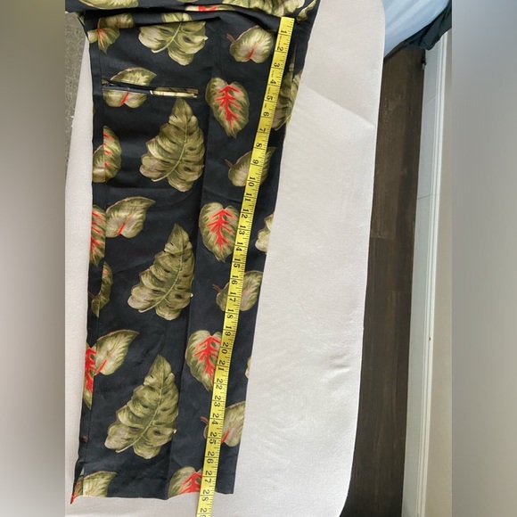 Linen floral tropical print vacation pants size US 10 - Picture 10 of 11